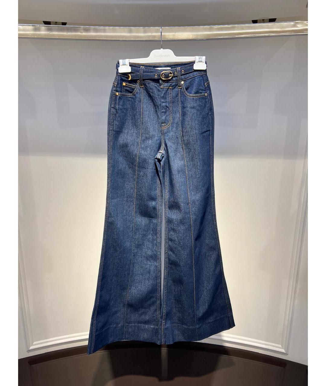 ZIMMERMANN Синие хлопковые джинсы клеш, фото 2