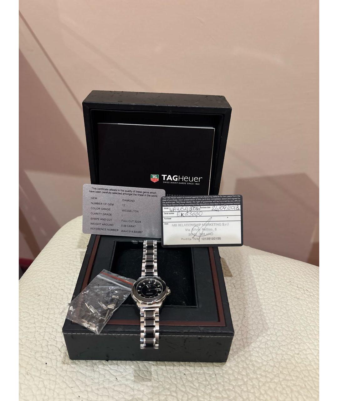 TAG HEUER Черные керамические часы, фото 3