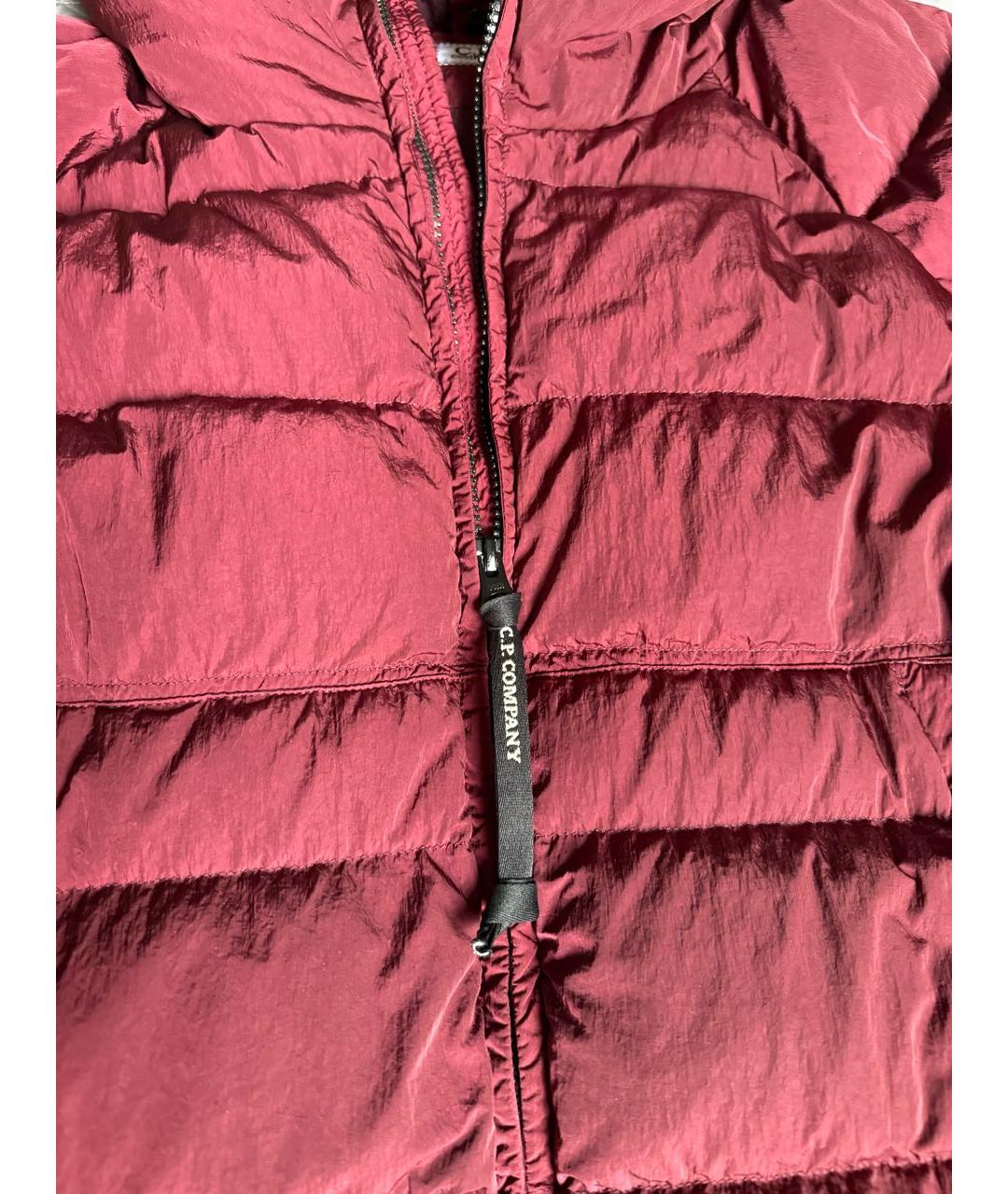 CP COMPANY Бордовый полиэстеровый пуховик, фото 4