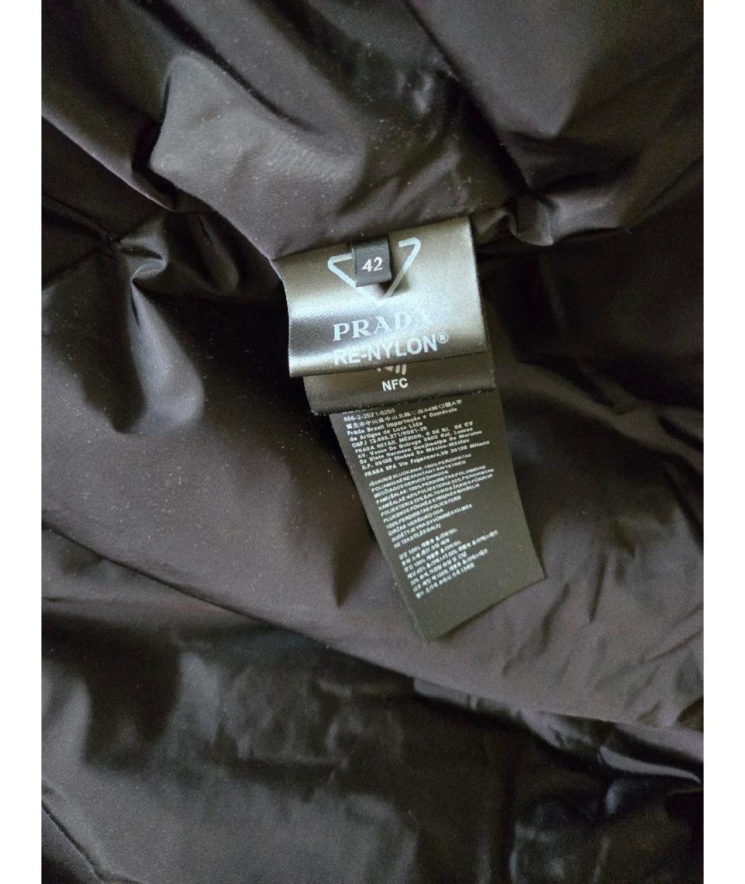 PRADA Черный полиамидовый пуховик, фото 5