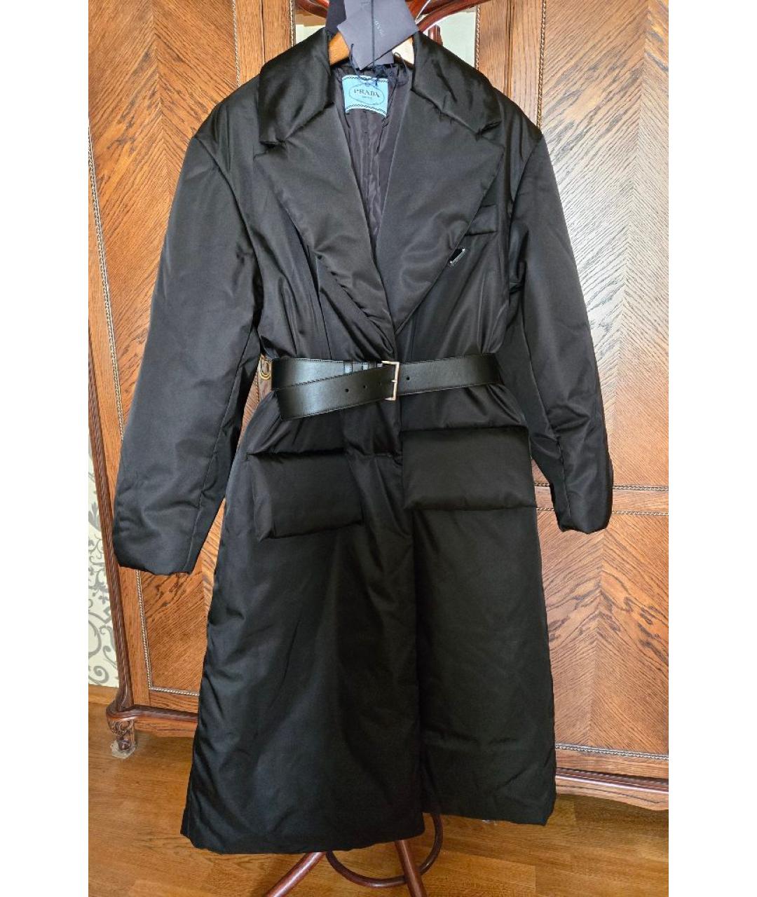 PRADA Черный полиамидовый пуховик, фото 9