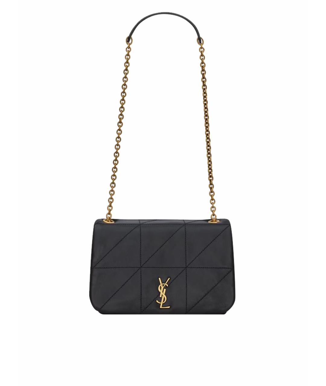 SAINT LAURENT Черная кожаная сумка через плечо, фото 1