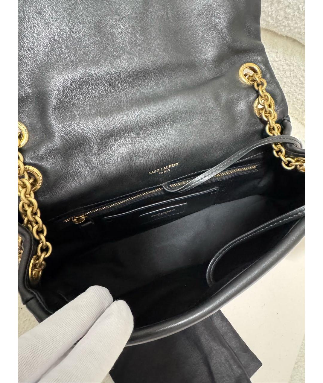 SAINT LAURENT Черная кожаная сумка через плечо, фото 4