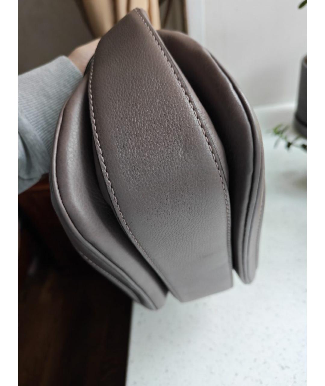 GUCCI Серая кожаная сумка с короткими ручками, фото 8