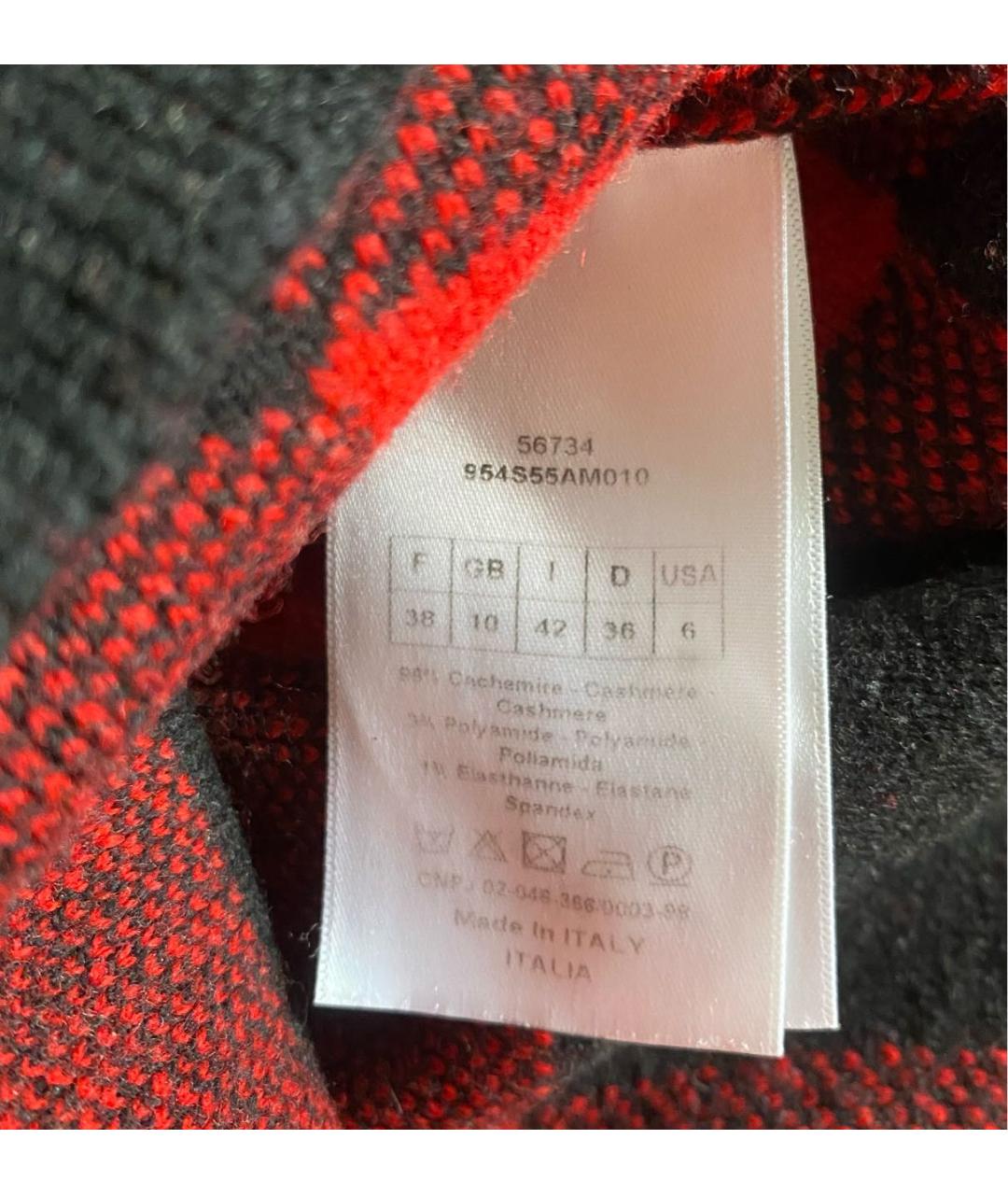 CHRISTIAN DIOR Красный кашемировый джемпер / свитер, фото 4