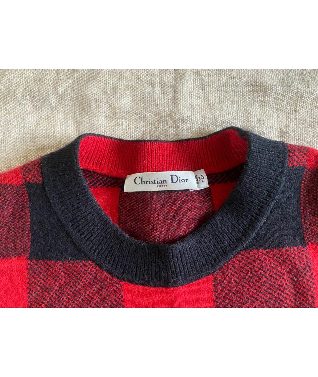 CHRISTIAN DIOR Красный кашемировый джемпер / свитер, фото 3