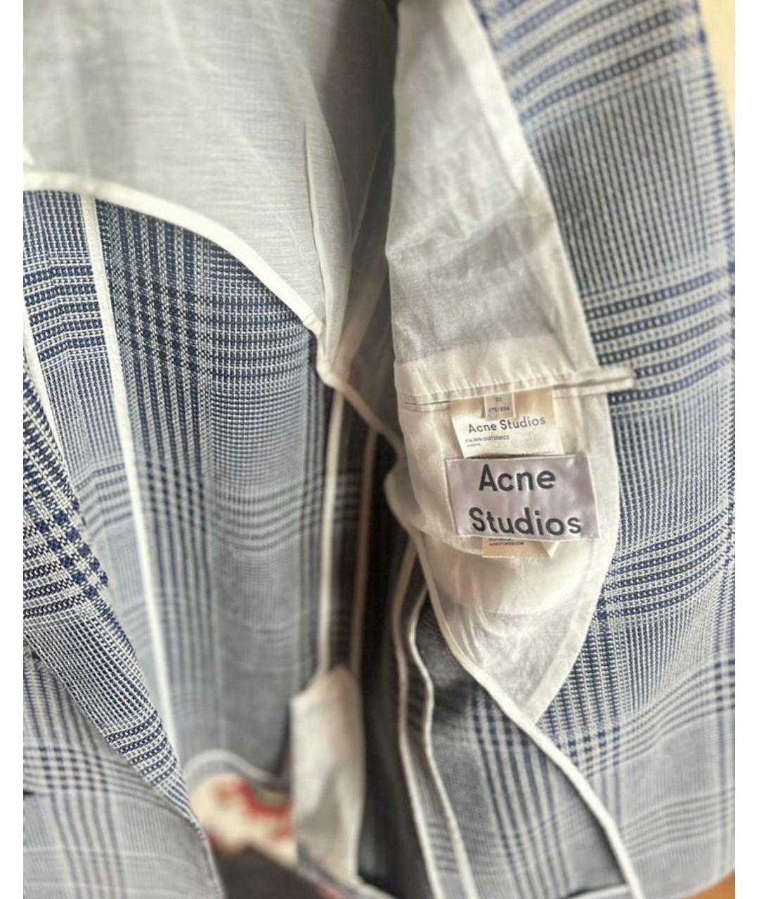 ACNE STUDIOS Синий твидовый жакет/пиджак, фото 3