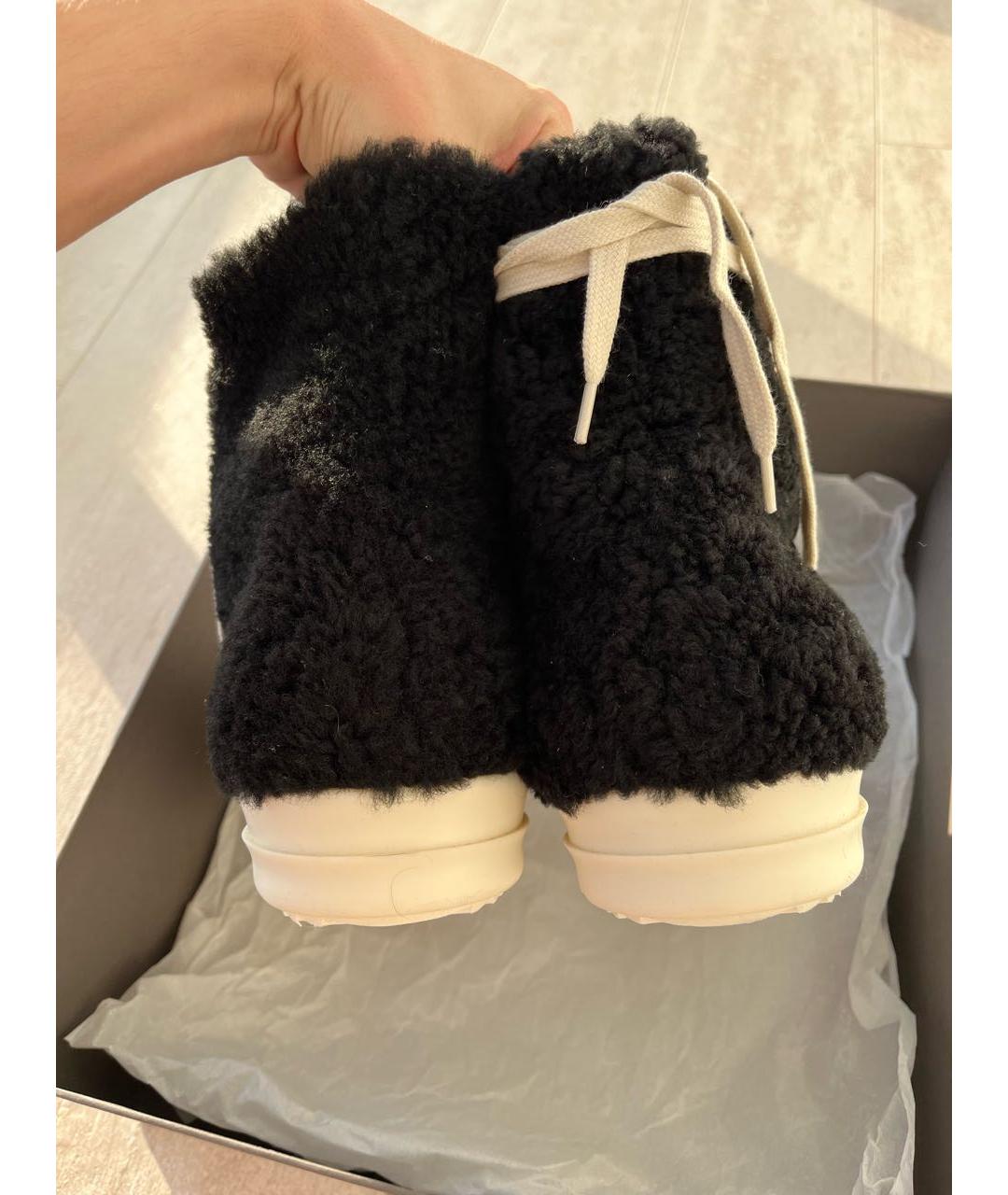 RICK OWENS Черные высокие кроссовки / кеды, фото 3