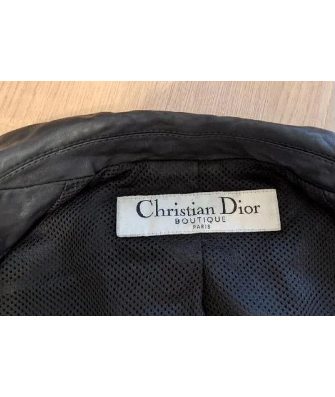 CHRISTIAN DIOR Черная кожаная куртка, фото 6