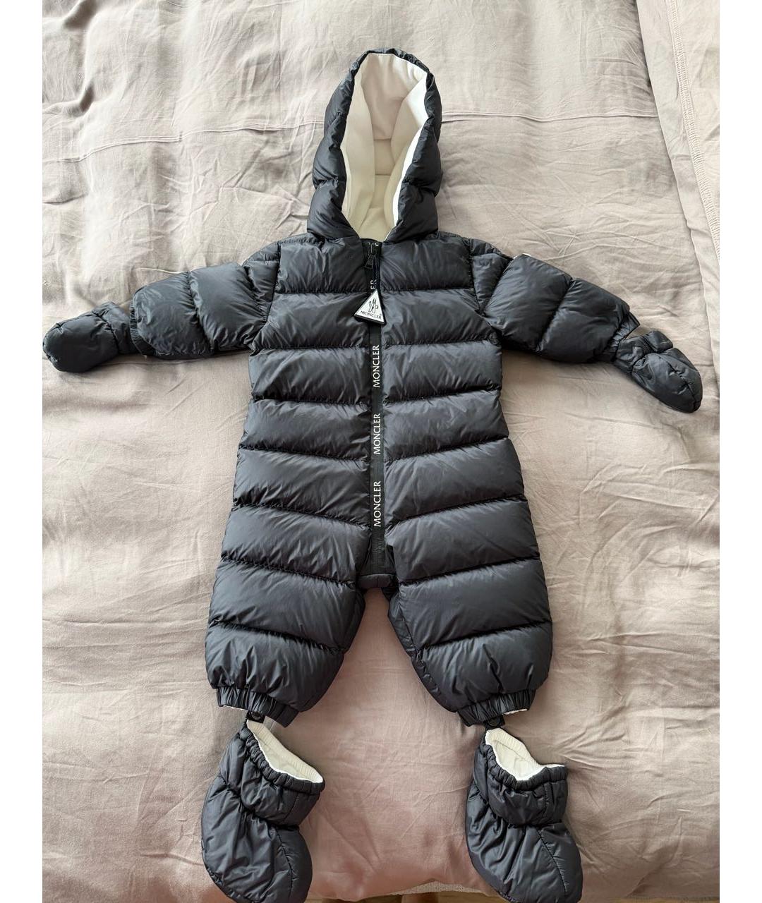 MONCLER KIDS Черный комбинезон, фото 7