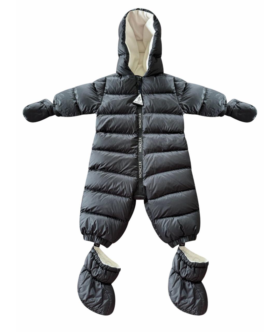 MONCLER KIDS Черный комбинезон, фото 1