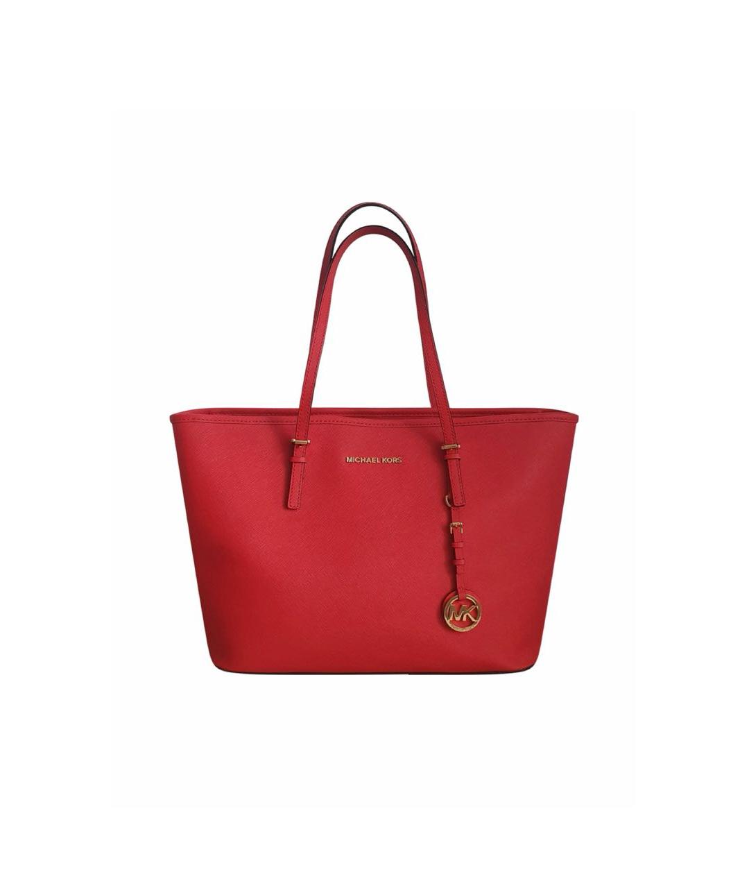 MICHAEL KORS Коралловая кожаная сумка тоут, фото 1