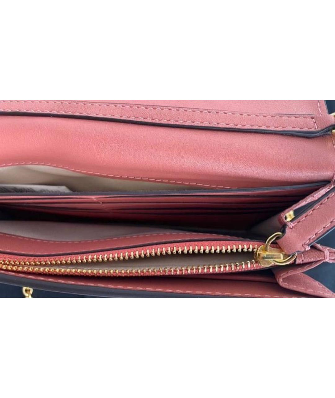 RALPH LAUREN Коралловая кожаная сумка через плечо, фото 4