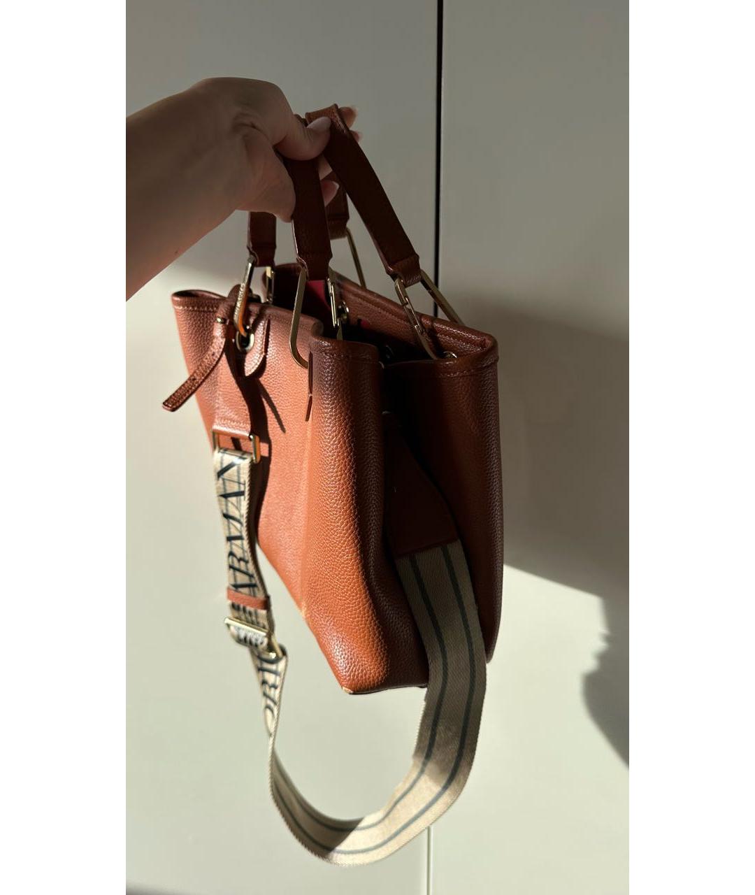 EMPORIO ARMANI Оранжевая кожаная сумка тоут, фото 2
