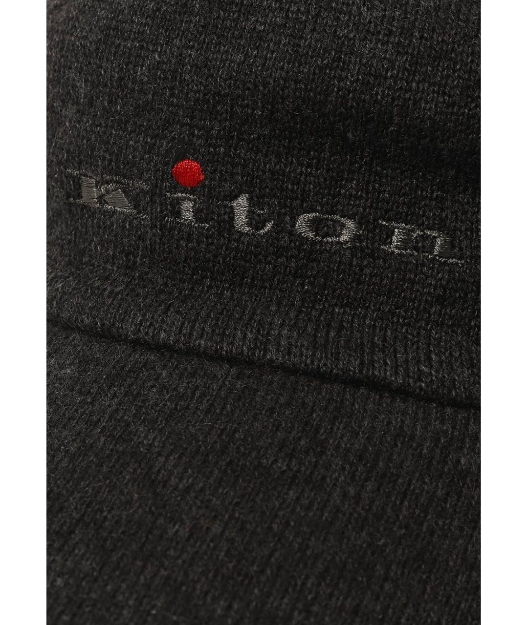 KITON Антрацитовая кашемировая кепка/бейсболка, фото 3