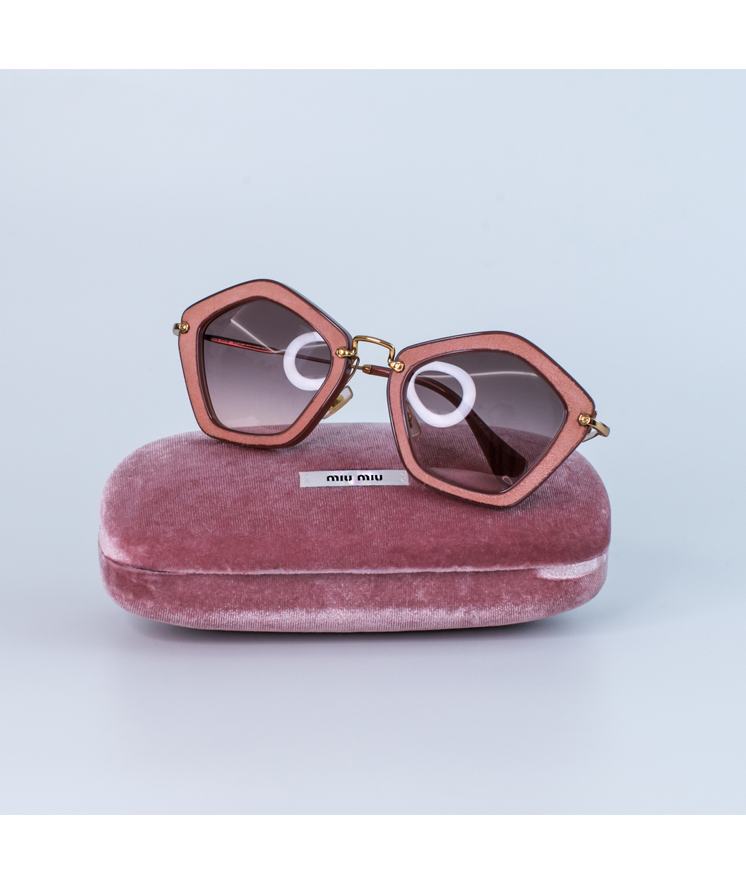 MIU MIU Коралловые пластиковые солнцезащитные очки, фото 3