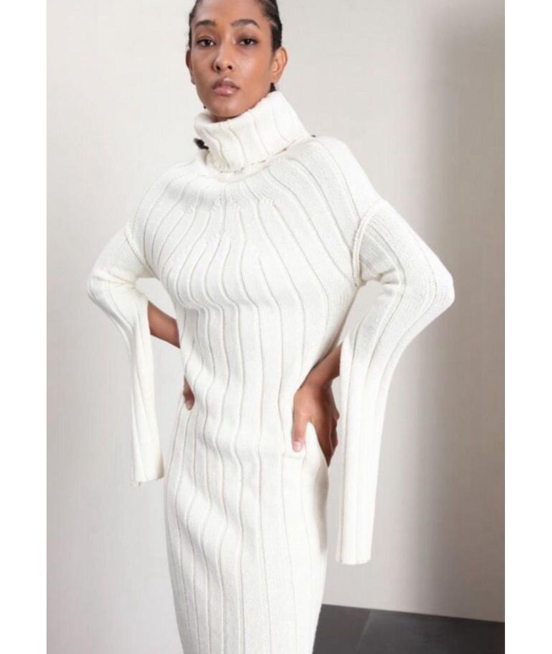 SPORTMAX Белое полиэстеровое повседневное платье, фото 4