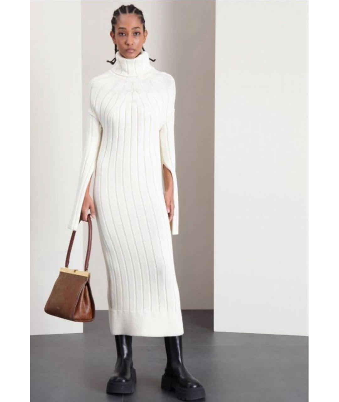 SPORTMAX Белое полиэстеровое повседневное платье, фото 5