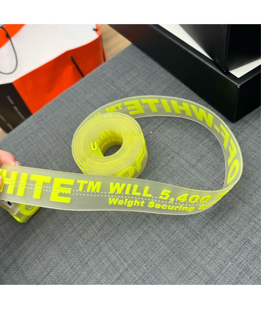 OFF-WHITE Желтый резиновый ремень, фото 3