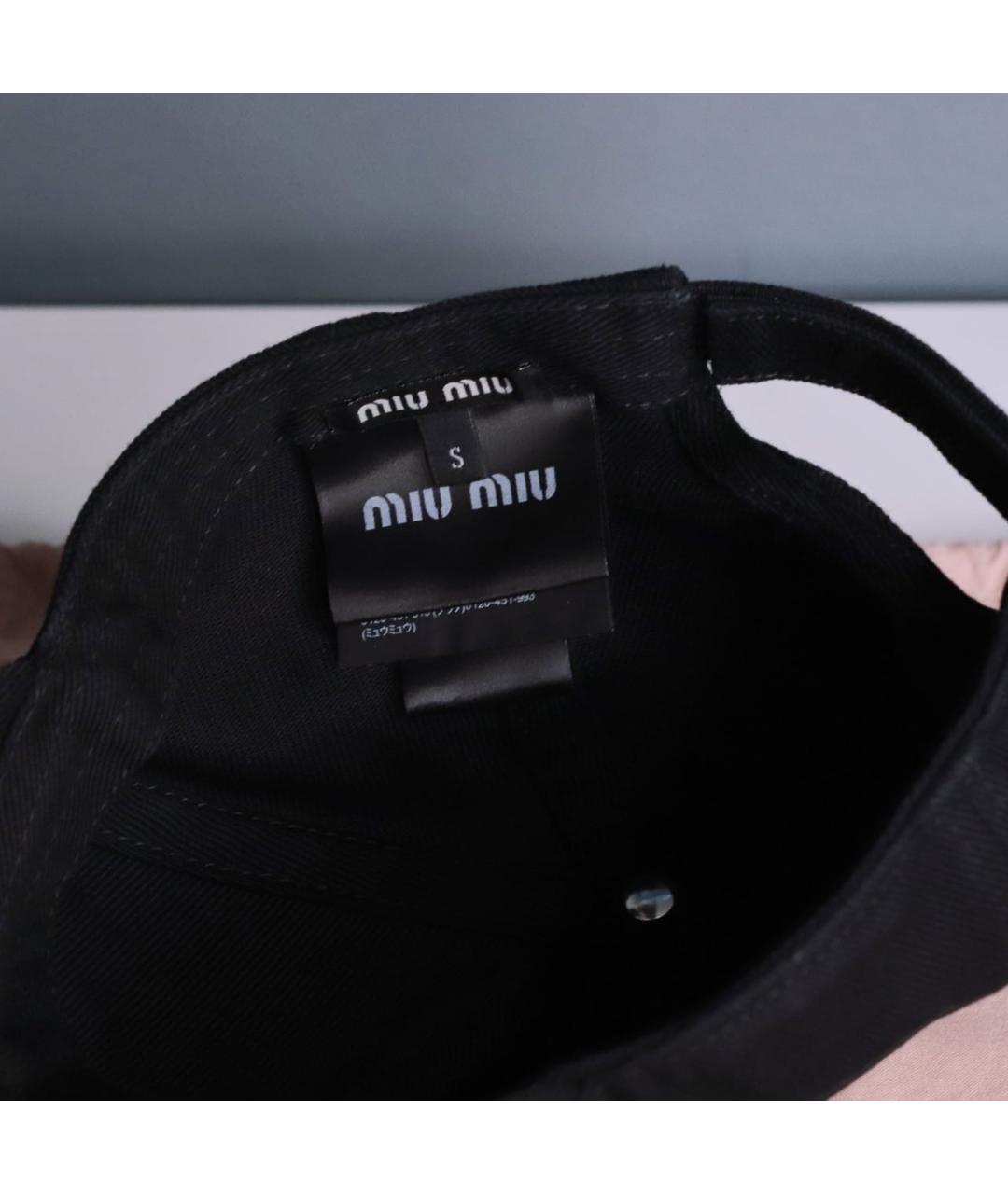 MIU MIU Черная хлопковая кепка, фото 7