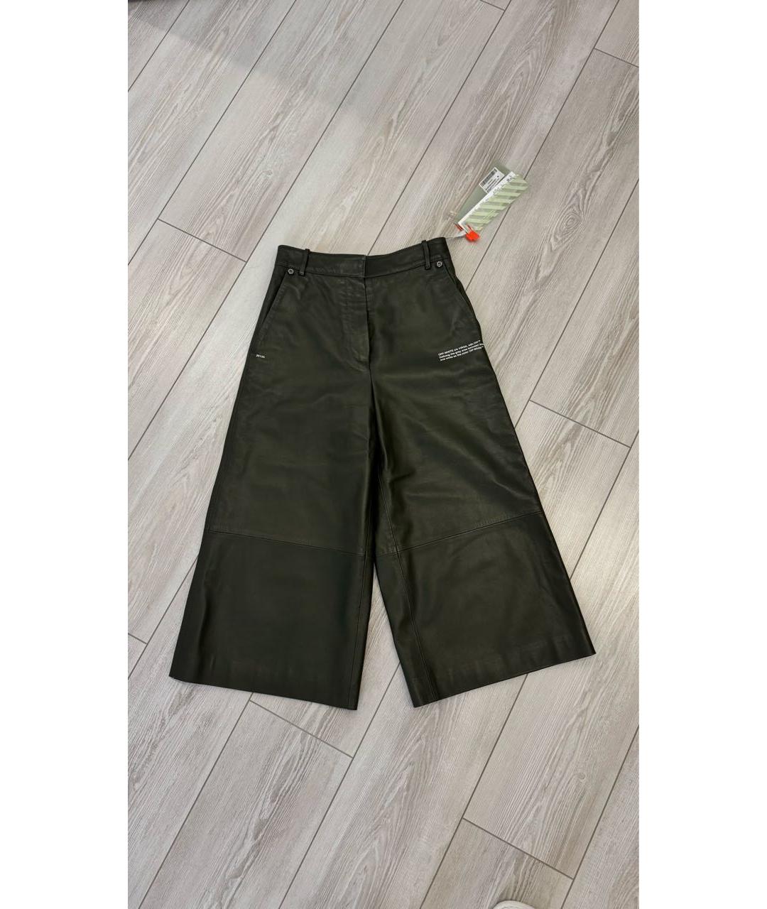 OFF-WHITE Хаки кожаные кюлоты, фото 8