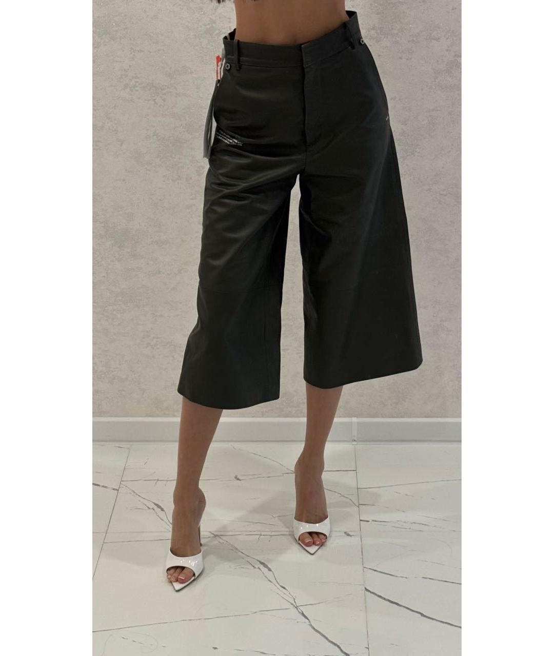 OFF-WHITE Хаки кожаные кюлоты, фото 7