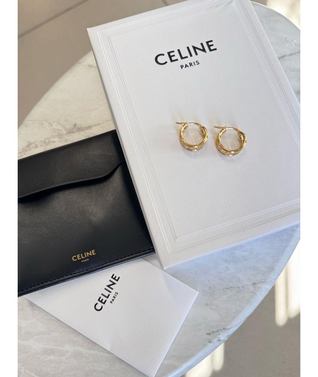 CELINE Золотые латунные серьги, фото 8
