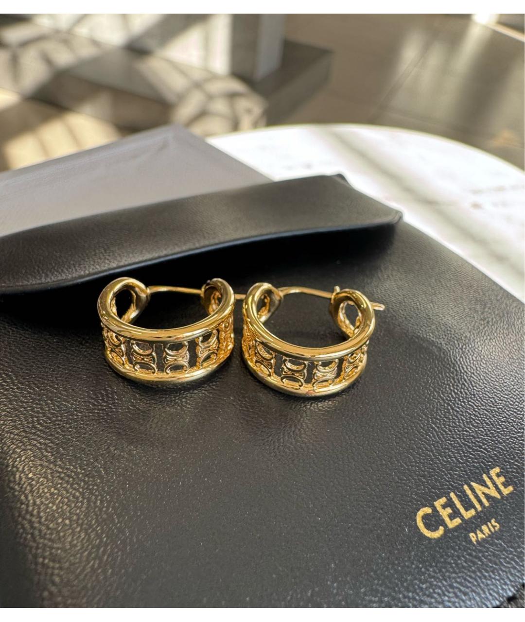 CELINE Золотые латунные серьги, фото 5