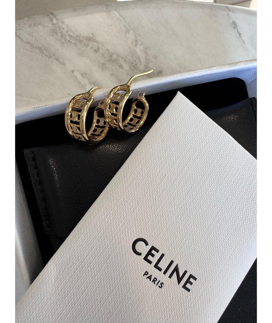 CELINE Золотые латунные серьги, фото 4
