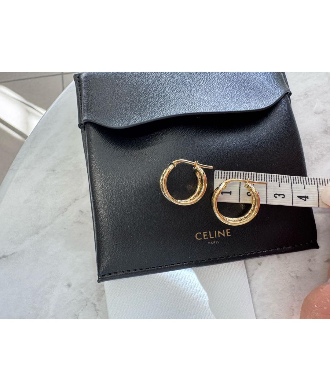 CELINE Золотые латунные серьги, фото 7