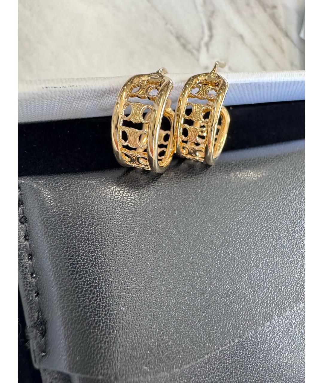 CELINE Золотые латунные серьги, фото 6
