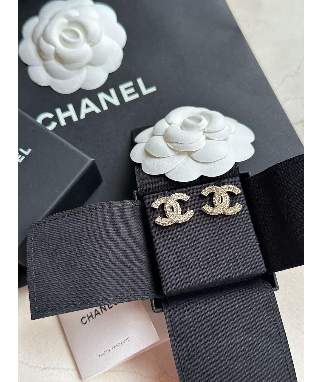 CHANEL Золотые латунные серьги, фото 3
