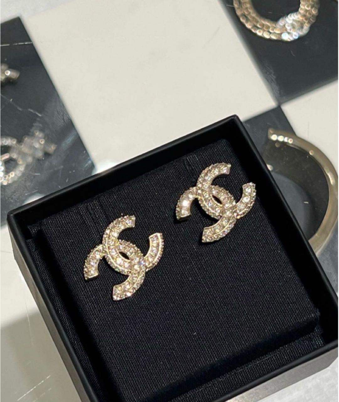 CHANEL Золотые латунные серьги, фото 4