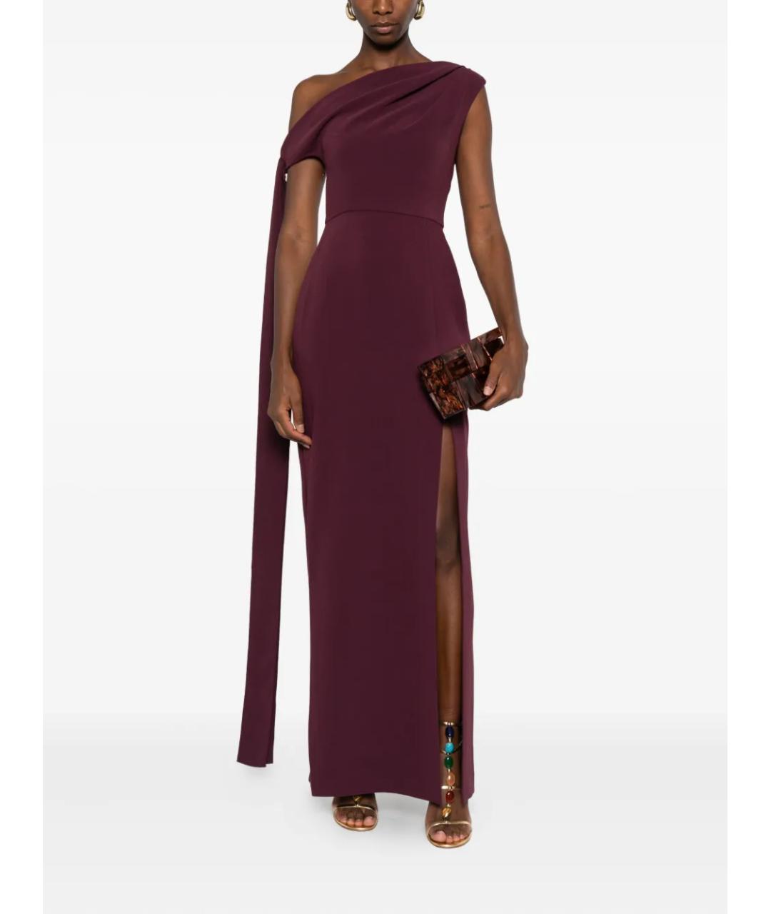 SOLACE LONDON Бордовое коктейльное платье, фото 4