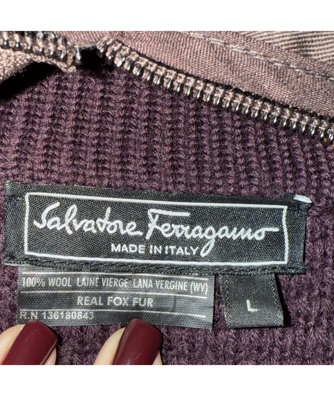 FERRAGAMO Бордовый шерстяной жилет, фото 3