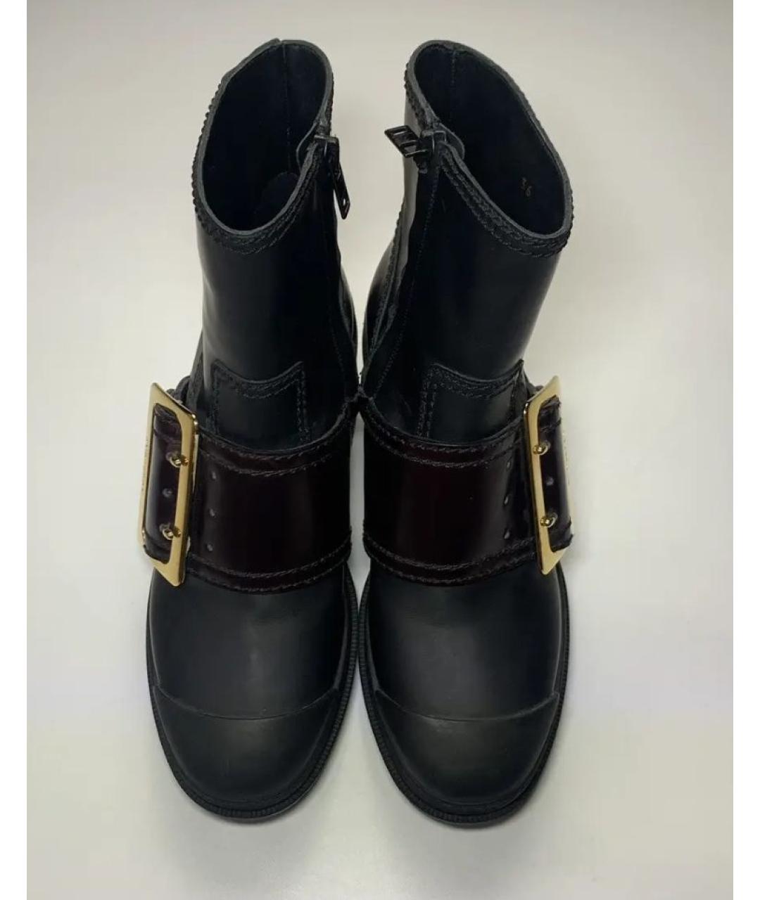 BURBERRY Черные кожаные полусапоги, фото 2