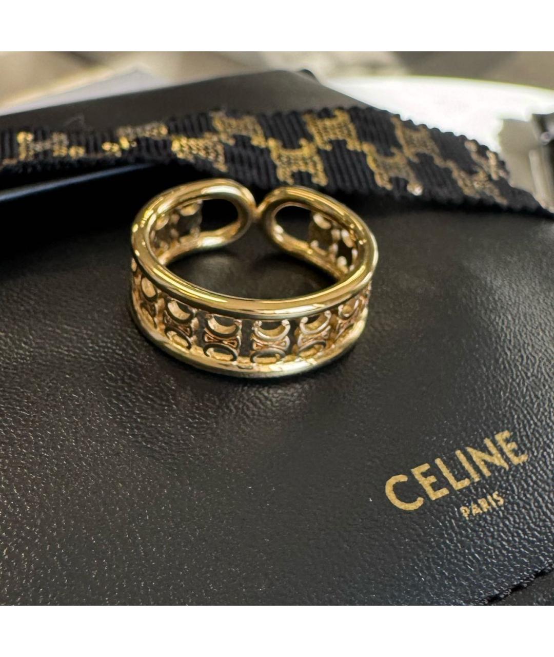 CELINE Золотое латунное кольцо, фото 4