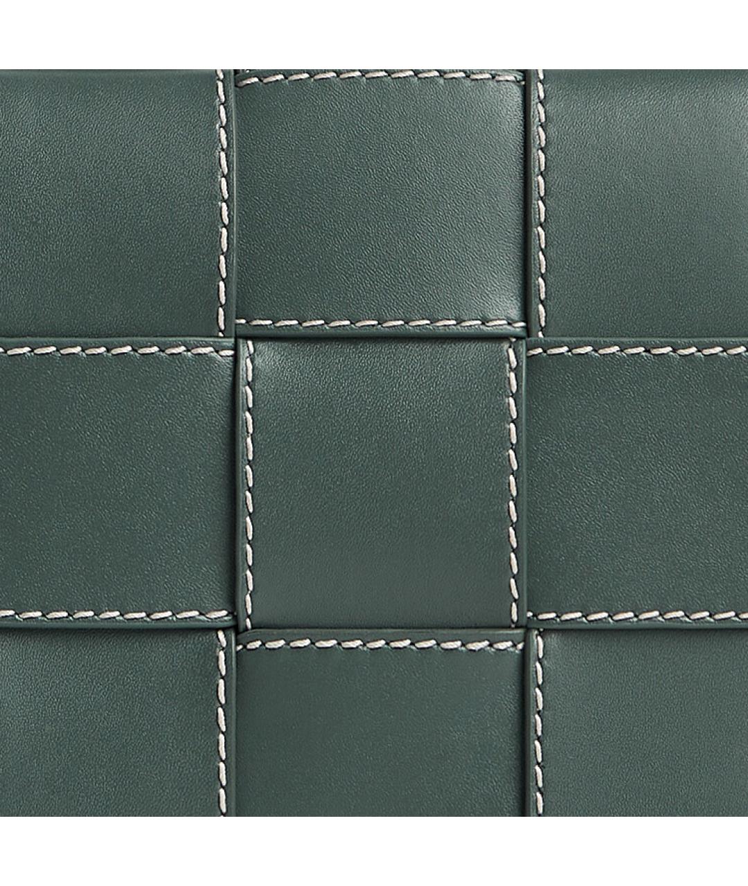 BOTTEGA VENETA Зеленая кожаная сумка на плечо, фото 5