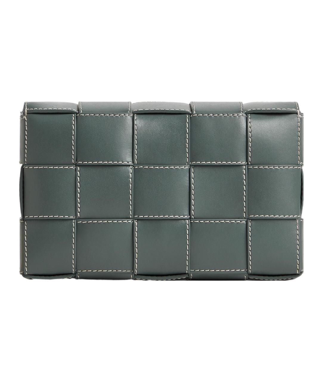 BOTTEGA VENETA Зеленая кожаная сумка на плечо, фото 4