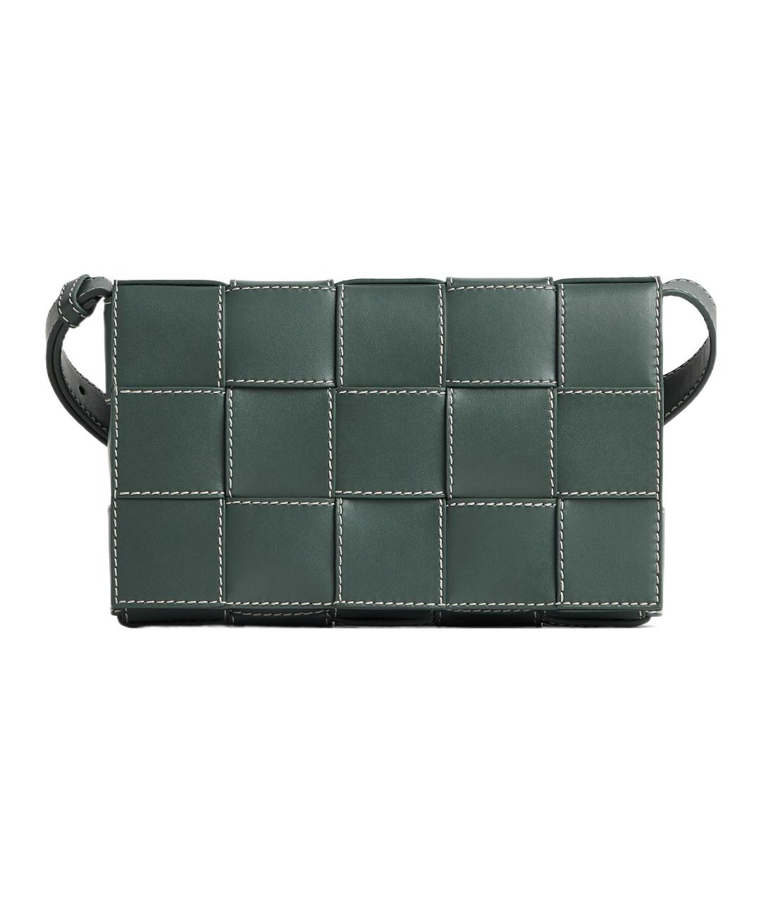 BOTTEGA VENETA Зеленая кожаная сумка на плечо, фото 1