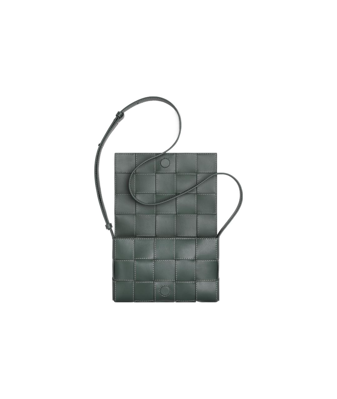 BOTTEGA VENETA Зеленая кожаная сумка на плечо, фото 3