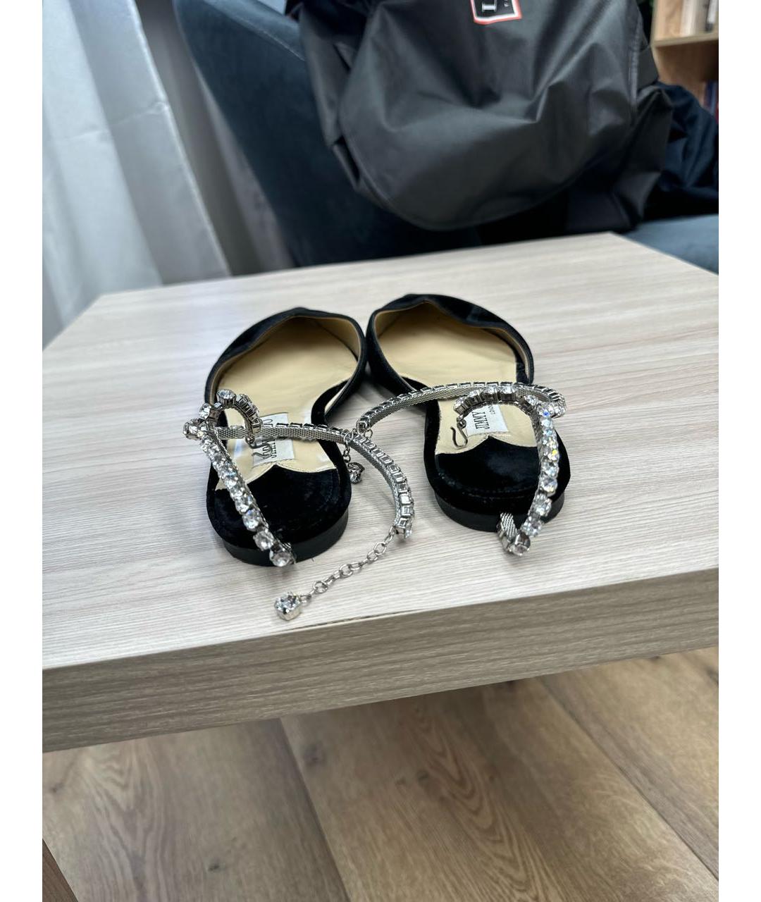 JIMMY CHOO Черные замшевые балетки, фото 4