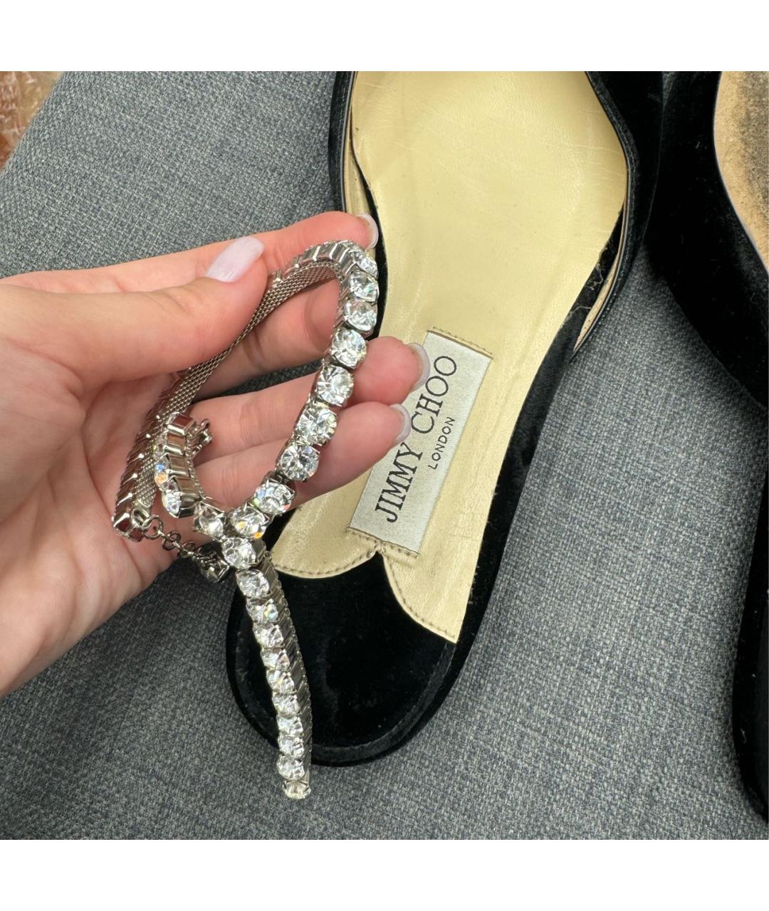 JIMMY CHOO Черные замшевые балетки, фото 8