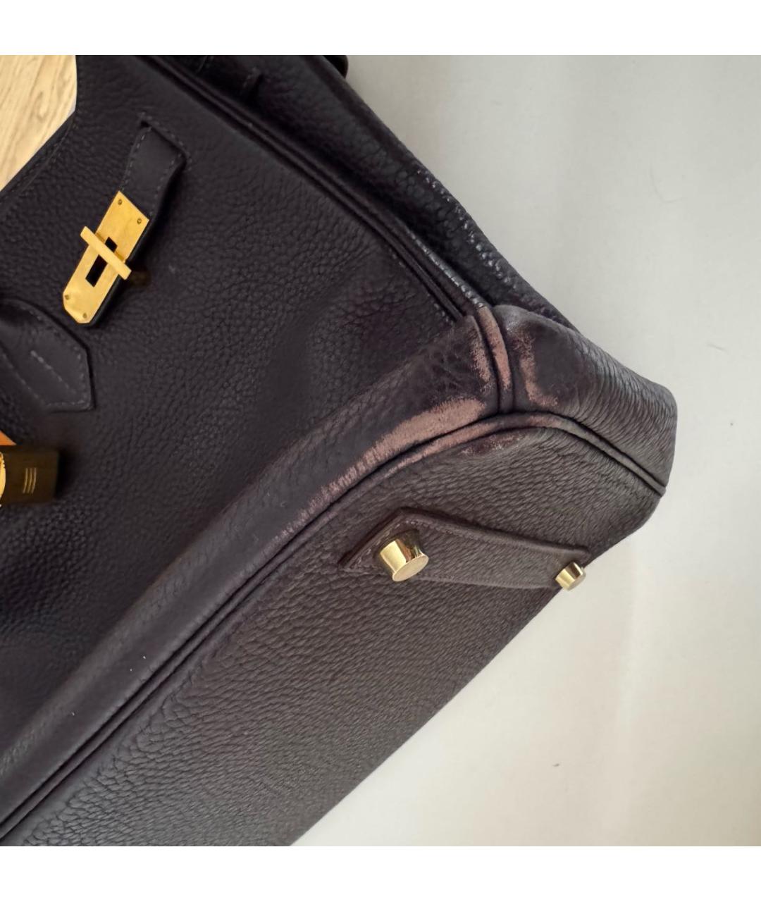 HERMES Фиолетовая кожаная сумка с короткими ручками, фото 6