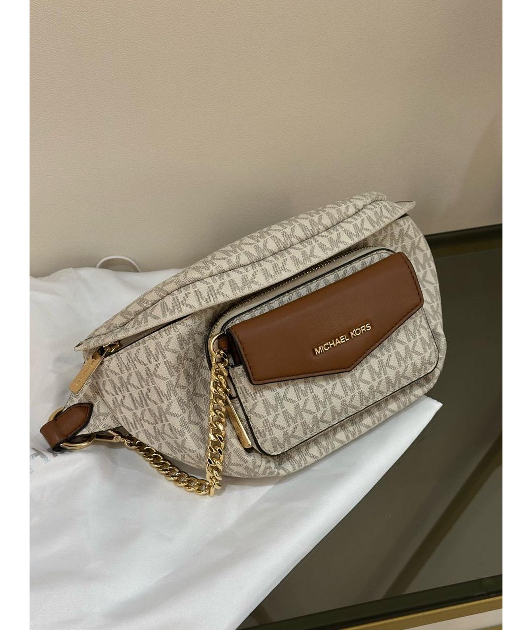 MICHAEL KORS Бежевая поясная сумка, фото 9