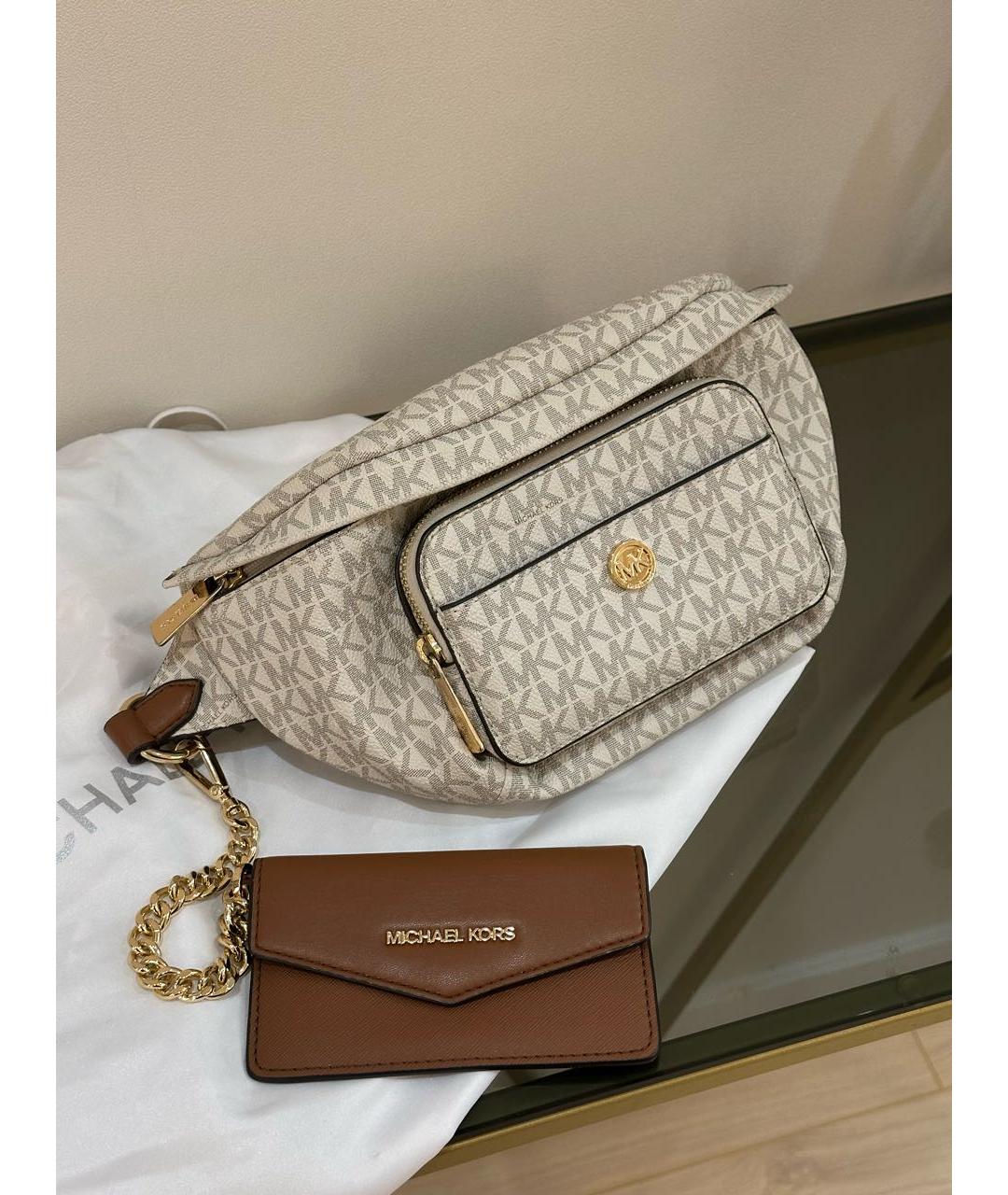 MICHAEL KORS Бежевая поясная сумка, фото 2