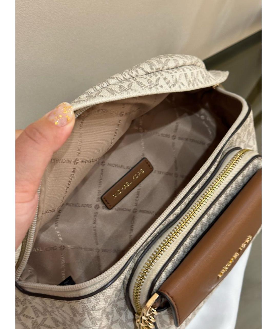 MICHAEL KORS Бежевая поясная сумка, фото 4