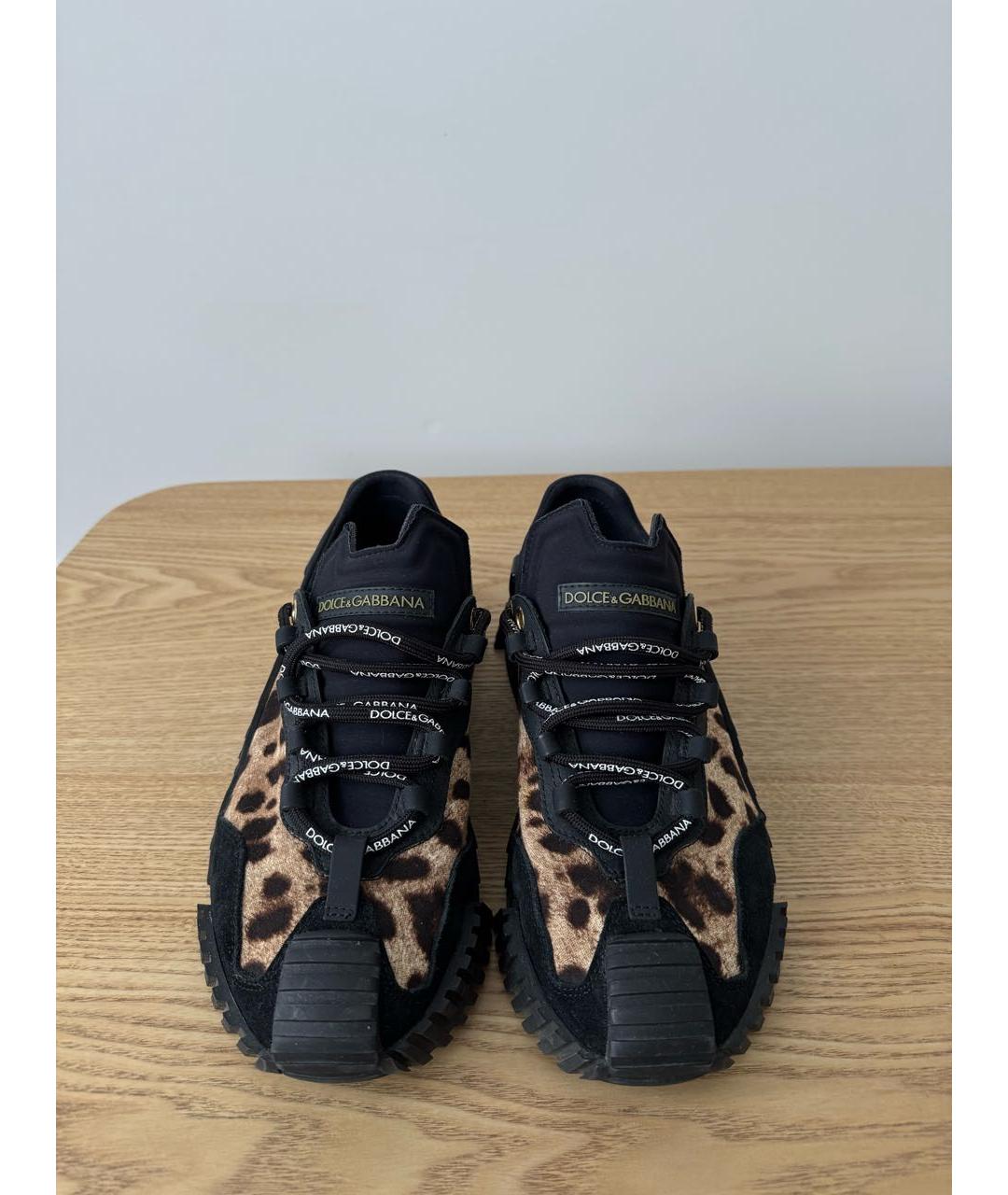 DOLCE&GABBANA Черные текстильные кроссовки, фото 2