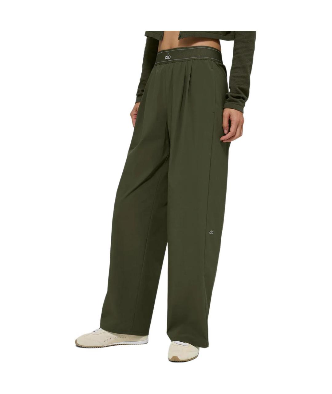 ALO YOGA Хаки прямые брюки, фото 3