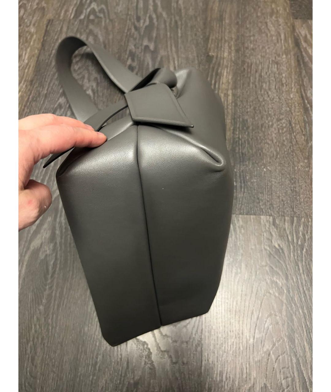 ACNE STUDIOS Серая кожаная сумка тоут, фото 3
